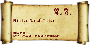 Milla Natália névjegykártya