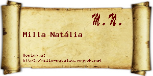 Milla Natália névjegykártya
